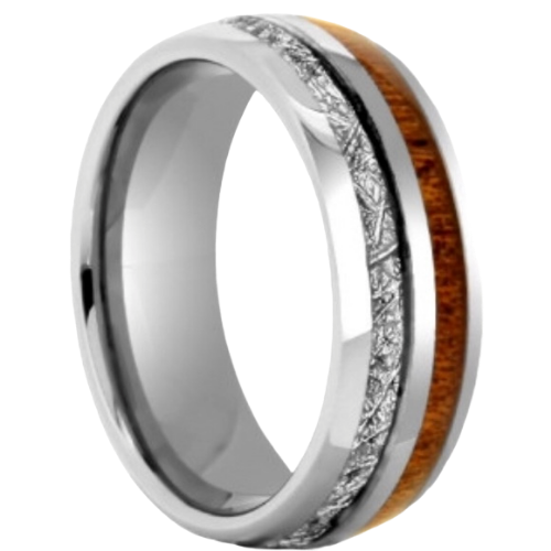 Koa wood 2025 tungsten ring